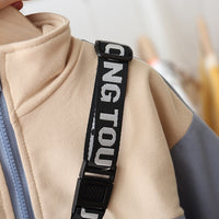 Load image into Gallery viewer, 3 Pieces Set Baby Kid Boys Letters Embroidered Jackets Outwears And Solid Color Pants And Bag Wholesale 22092913
