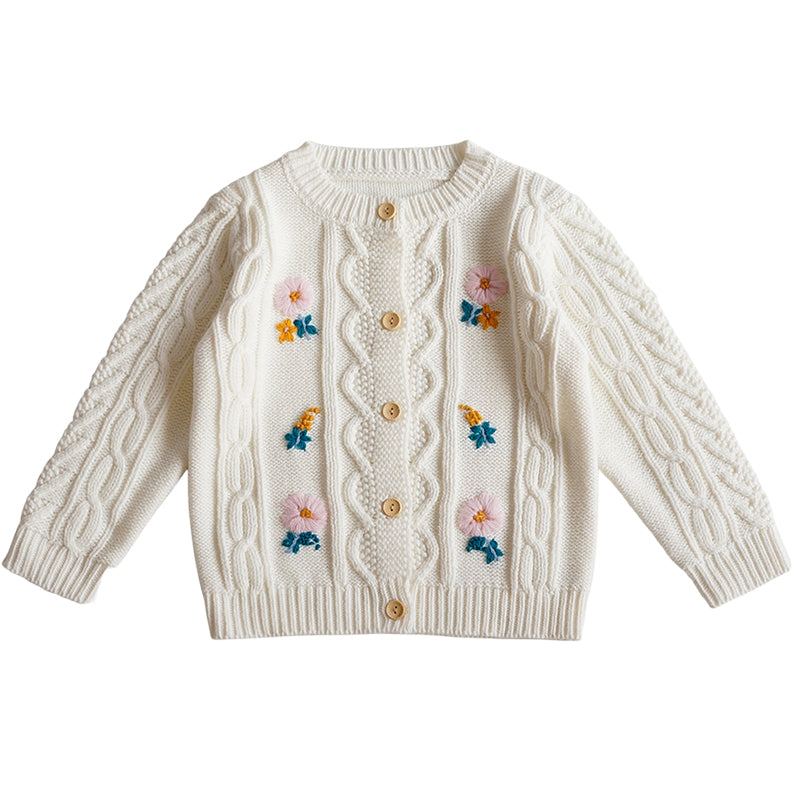 Baby Kid Girls Flower Crochet Cardigan Wholesale 220929130
