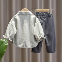 Load image into Gallery viewer, 3 Pieces Set Baby Kid Unisex Color-blocking Jackets Outwears Solid Color Tops And Pants Wholesale 220929149
