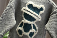 Load image into Gallery viewer, 3 Pieces Set Baby Kid Boys Crochet Print Cardigan And Expression Tops And Solid Color Pants Wholesale 220929154
