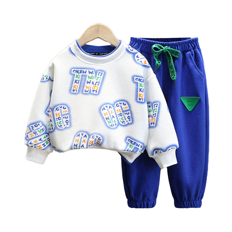 2 Pieces Set Baby Kid Boys Letters Tops And Pants Wholesale 220929171