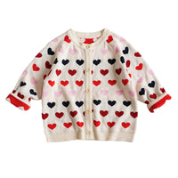 Load image into Gallery viewer, Baby Kid Girls Love heart Print Cardigan Wholesale 220929184
