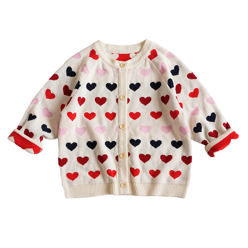 Baby Kid Girls Love heart Print Cardigan Wholesale 220929184