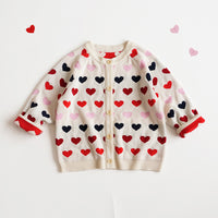 Load image into Gallery viewer, Baby Kid Girls Love heart Print Cardigan Wholesale 220929184
