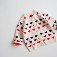 Load image into Gallery viewer, Baby Kid Girls Love heart Print Cardigan Wholesale 220929184
