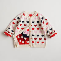 Load image into Gallery viewer, Baby Kid Girls Love heart Print Cardigan Wholesale 220929184
