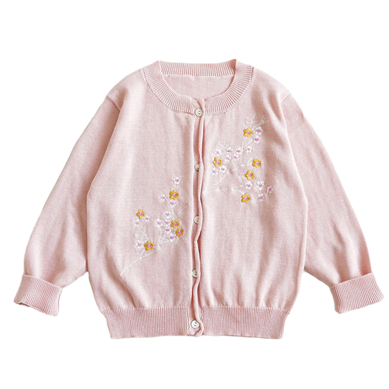 Baby Kid Girls Embroidered Cardigan Knitwear Wholesale 22092919