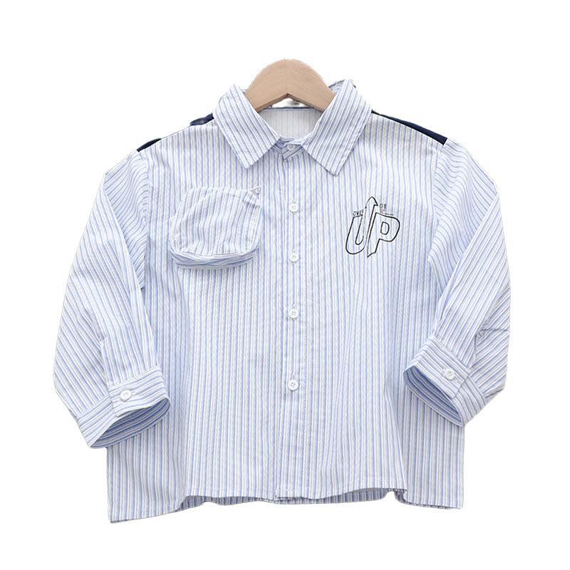 Baby Kid Boys Striped Letters Shirts Wholesale 220929244