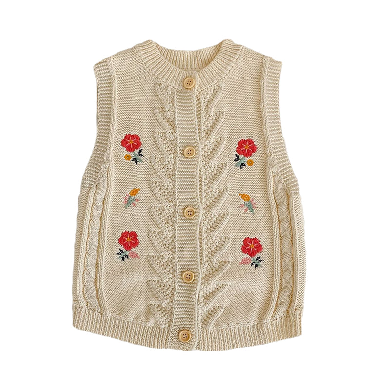 Baby Kid Girls Flower Crochet Vests Waistcoats Wholesale 220929253