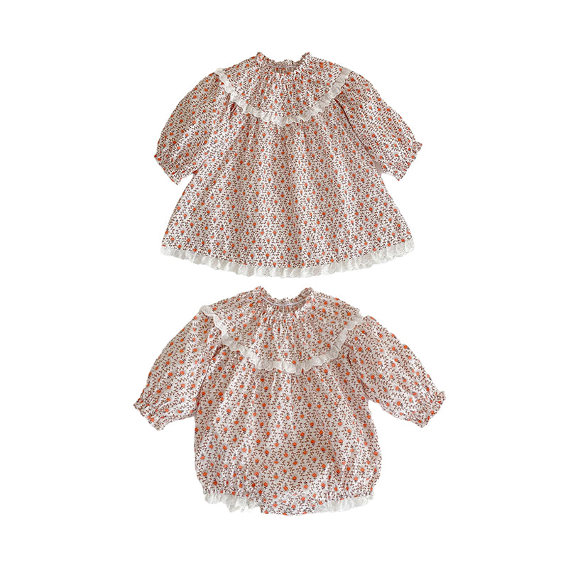 Baby Kid Girls Flower Print Rompers Dresses Wholesale 220929268
