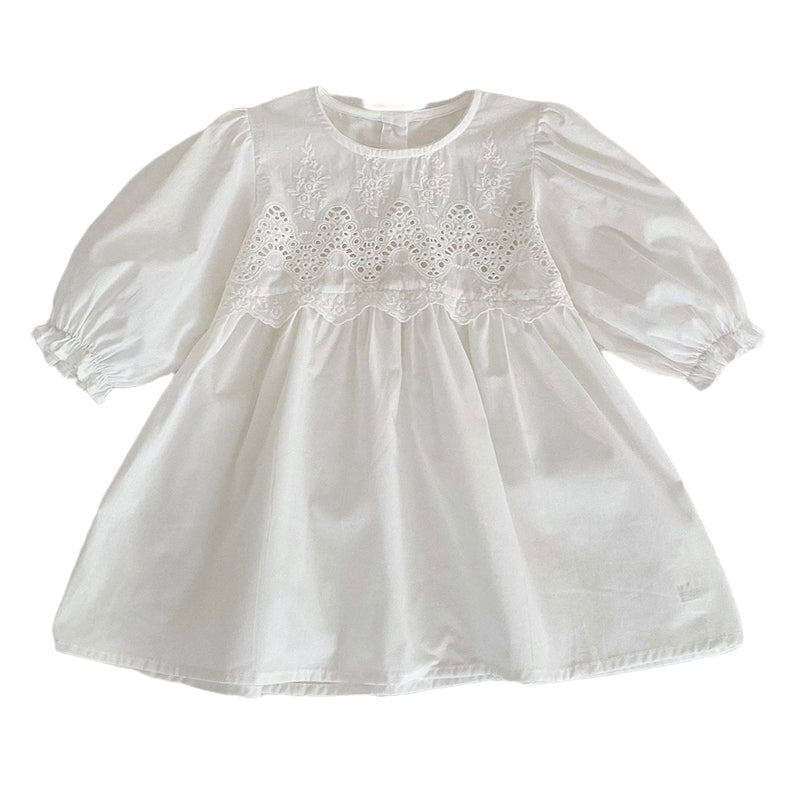 Baby Kid Girls Solid Color Flower Lace Rompers Dresses Wholesale 220929270