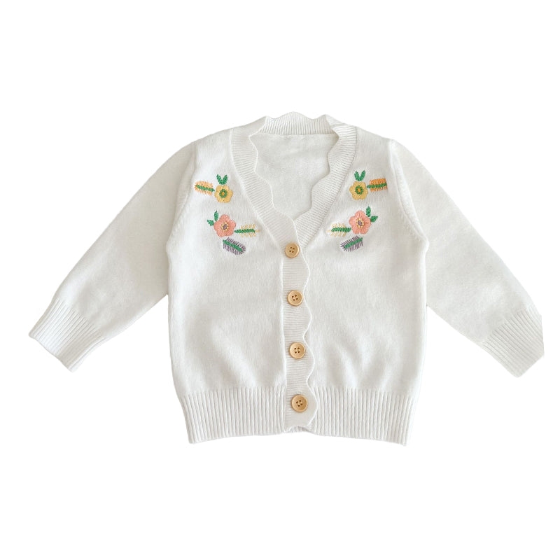 Baby Girls Flower Embroidered Cardigan Wholesale 220929277