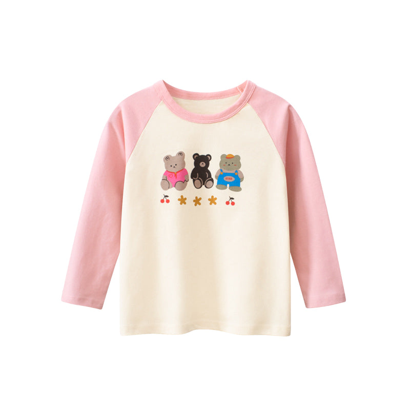 Baby Kid Girls Animals Cartoon Print Tops Wholesale 220929290