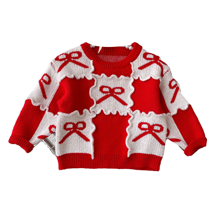 Baby Girls Bow Crochet Sweaters Wholesale 220929313