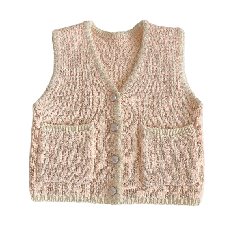 Baby Girls Solid Color Crochet Vests Waistcoats Wholesale 220929317