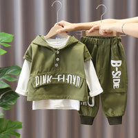 Load image into Gallery viewer, 3 Pieces Set Baby Kid Boys Solid Color Hoodies Swearshirts And Letters Print Vests Waistcoats And Pants Wholesale 22092933
