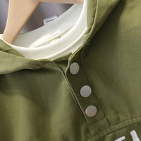 Load image into Gallery viewer, 3 Pieces Set Baby Kid Boys Solid Color Hoodies Swearshirts And Letters Print Vests Waistcoats And Pants Wholesale 22092933
