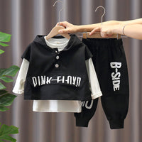 Load image into Gallery viewer, 3 Pieces Set Baby Kid Boys Solid Color Hoodies Swearshirts And Letters Print Vests Waistcoats And Pants Wholesale 22092933
