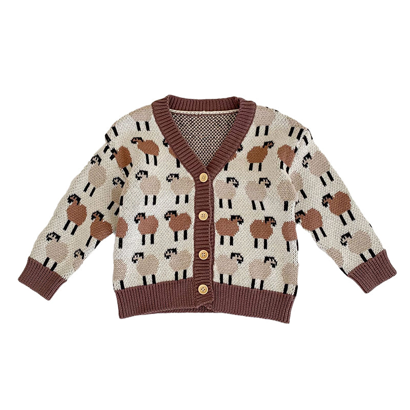 Baby Unisex Color-blocking Cartoon Print Cardigan Wholesale 220929342