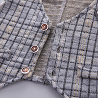 Load image into Gallery viewer, 3 Pieces Set Baby Kid Boys Dressy Checked Vests Waistcoats Solid Color Shirts And Pants Wholesale 220929389
