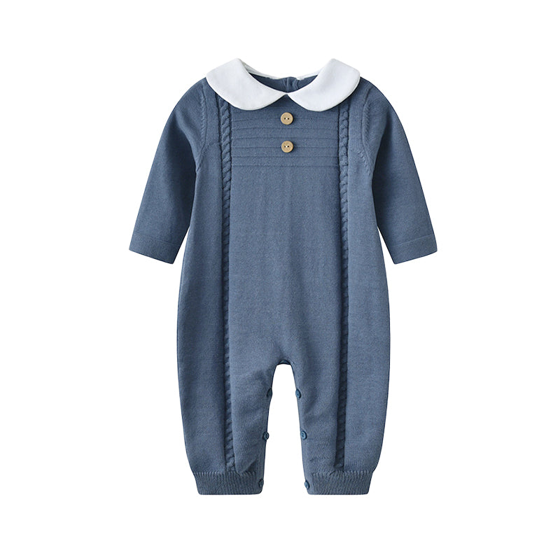 Baby Boys Solid Color Knitwear Jumpsuits Wholesale 22092941