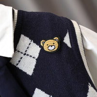 Load image into Gallery viewer, 3 Pieces Set Baby Kid Boys Checked Print Vests Waistcoats And Bow Shirts And Cartoon Pants Wholesale 220929452
