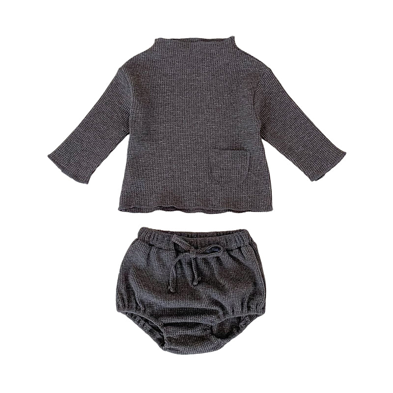2 Pieces Set Baby Unisex Solid Color Tops And Shorts Wholesale 220929457