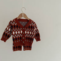 Load image into Gallery viewer, 2 Pieces Set Baby Girls Checked Cardigan And Crochet Shorts Wholesale 220929474

