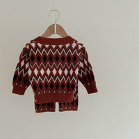 Load image into Gallery viewer, 2 Pieces Set Baby Girls Checked Cardigan And Crochet Shorts Wholesale 220929474
