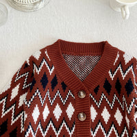 Load image into Gallery viewer, 2 Pieces Set Baby Girls Checked Cardigan And Crochet Shorts Wholesale 220929474
