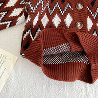 Load image into Gallery viewer, 2 Pieces Set Baby Girls Checked Cardigan And Crochet Shorts Wholesale 220929474
