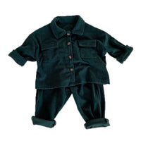 Load image into Gallery viewer, 2 Pieces Set Baby Kid Girls Solid Color Jackets Outwears And Pants Wholesale 220929515
