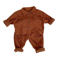 Load image into Gallery viewer, 2 Pieces Set Baby Kid Girls Solid Color Jackets Outwears And Pants Wholesale 220929515
