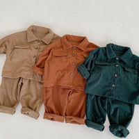 Load image into Gallery viewer, 2 Pieces Set Baby Kid Girls Solid Color Jackets Outwears And Pants Wholesale 220929515
