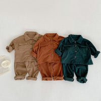 Load image into Gallery viewer, 2 Pieces Set Baby Kid Girls Solid Color Jackets Outwears And Pants Wholesale 220929515
