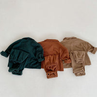 Load image into Gallery viewer, 2 Pieces Set Baby Kid Girls Solid Color Jackets Outwears And Pants Wholesale 220929515
