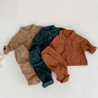 Load image into Gallery viewer, 2 Pieces Set Baby Kid Girls Solid Color Jackets Outwears And Pants Wholesale 220929515

