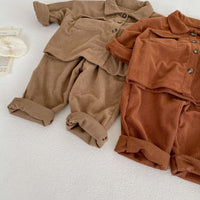 Load image into Gallery viewer, 2 Pieces Set Baby Kid Girls Solid Color Jackets Outwears And Pants Wholesale 220929515
