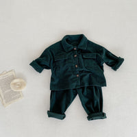 Load image into Gallery viewer, 2 Pieces Set Baby Kid Girls Solid Color Jackets Outwears And Pants Wholesale 220929515
