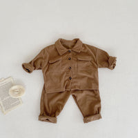 Load image into Gallery viewer, 2 Pieces Set Baby Kid Girls Solid Color Jackets Outwears And Pants Wholesale 220929515
