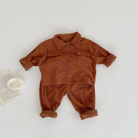 Load image into Gallery viewer, 2 Pieces Set Baby Kid Girls Solid Color Jackets Outwears And Pants Wholesale 220929515

