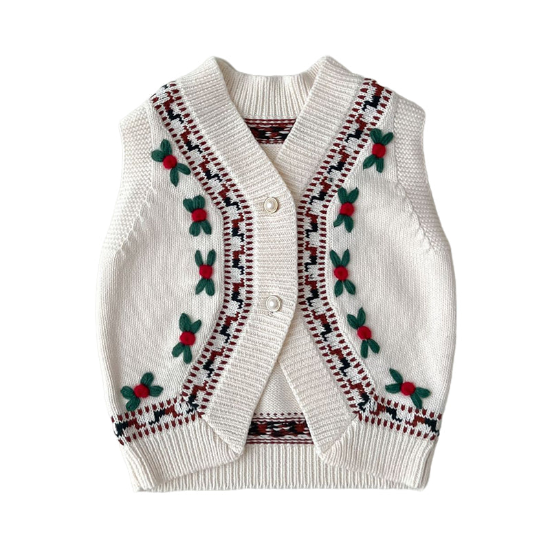 Baby Girls Flower Crochet Vests Waistcoats Wholesale 220929536