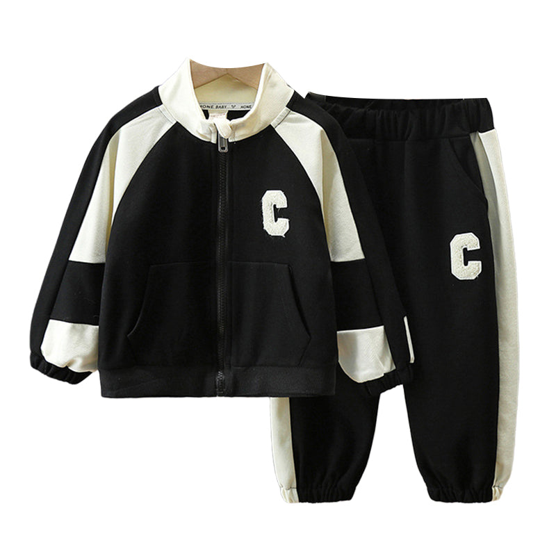 2 Pieces Set Baby Kid Boys Color-blocking Jackets Outwears And Pants Wholesale 220929538