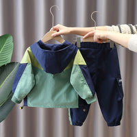 Load image into Gallery viewer, 2 Pieces Set Baby Kid Boys Color-blocking Jackets Outwears And Pants Wholesale 22092956
