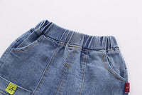 Load image into Gallery viewer, 3 Pieces Set Baby Kid Boys Letters Shirts Color-blocking Vests Waistcoats And Solid Color Jeans Wholesale 220929573
