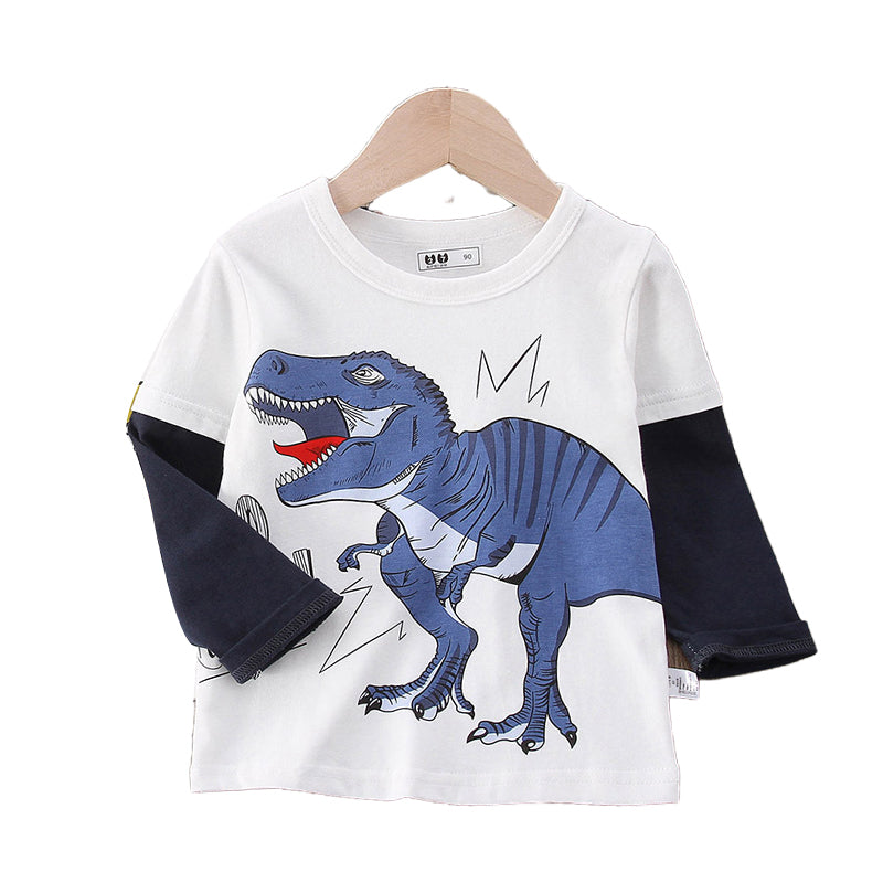 Baby Kid Boys Dinosaur Cartoon Print Tops Wholesale 220929614