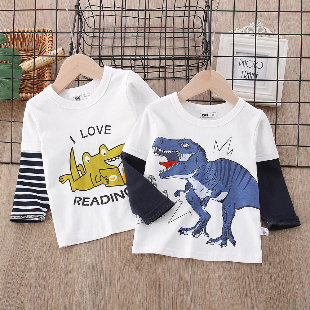 Baby Kid Boys Dinosaur Cartoon Print Tops Wholesale 220929614