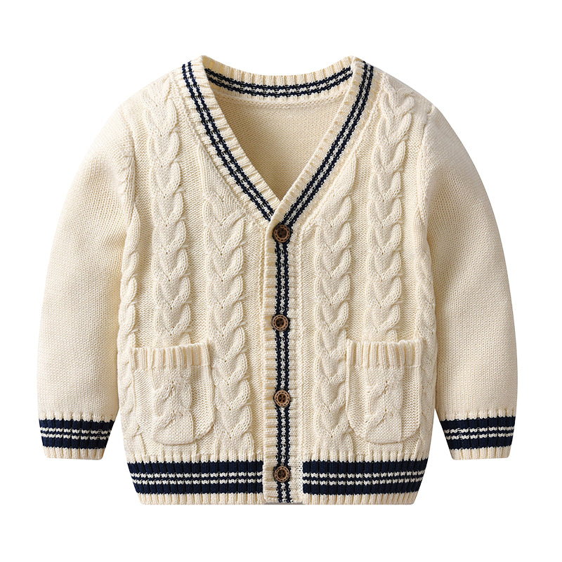 Baby Boys Striped Cardigan Knitwear Wholesale 220929642