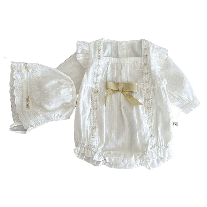 Baby Girls Bow Lace Rompers Wholesale 220929657