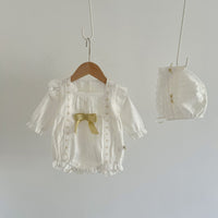 Load image into Gallery viewer, Baby Girls Bow Lace Rompers Wholesale 220929657
